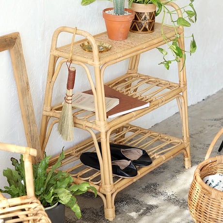 RATTAN SHELF 03 / ナチュラルなスタイリングに丈夫なラタンラック / 3段シェルフ