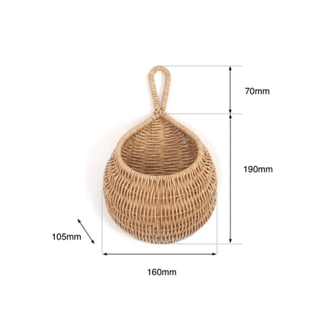 NATURAL DROP BASKET / NAIL NATURAL , BROWN / 雫型のフォルムが可愛い壁面収納にぴったりなバスケット
