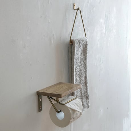toilet PAPER HOLDER SINGLE  / クールな装いながらすっきりとしたデザインのトイレットペーパーホルダー / ANTIQUE GOLD , BLACK , GRAY
