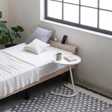 STYLISH ARK SID TABLE / シンプルでスタイリッシュなサイドテーブル / ROUND 38cm / white , black