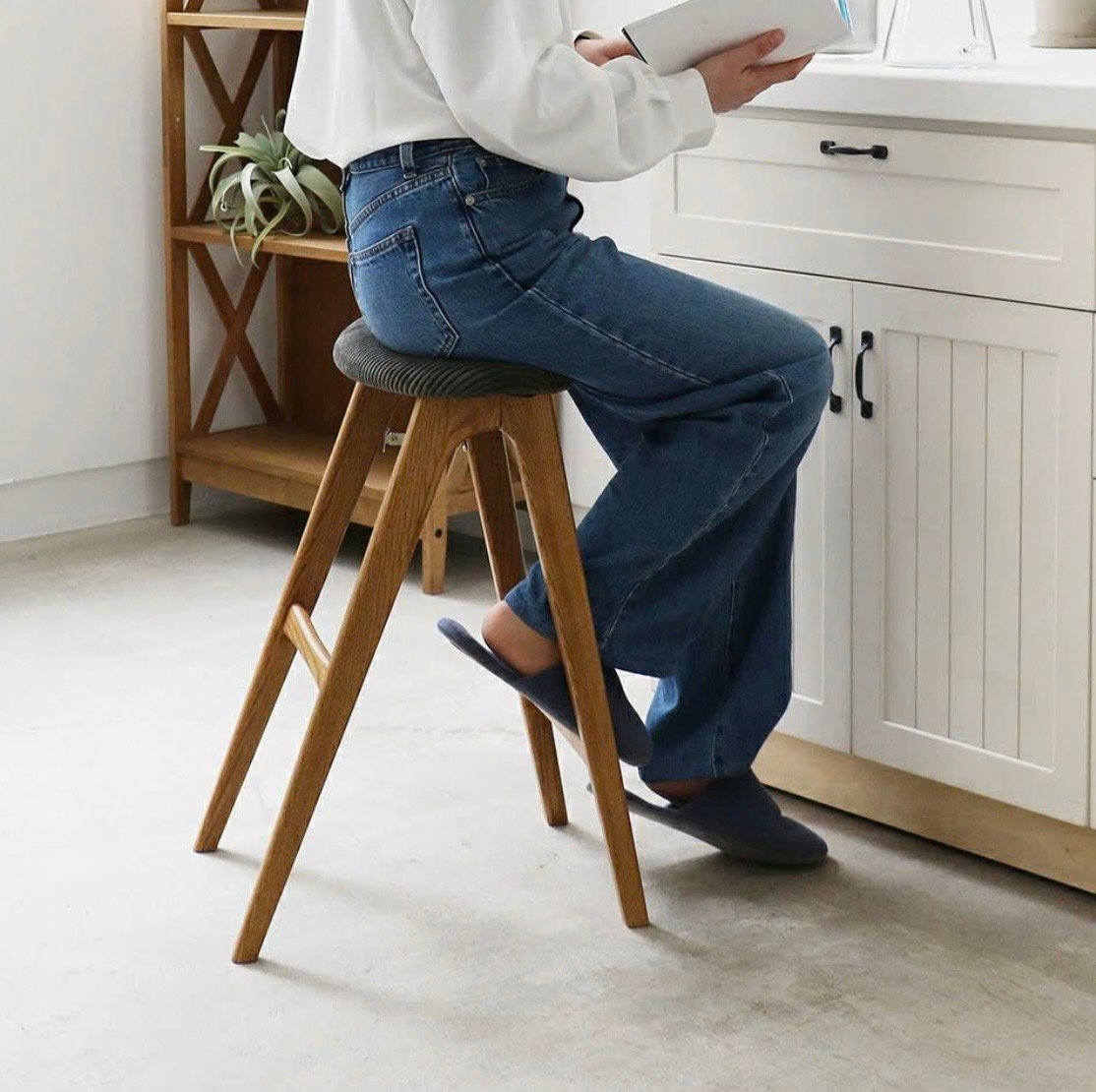 Folding Stool / アッシュ無垢材のフォールディングハイスツール / 合