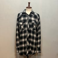 00s　Wrangler　L/S WESTERN SHIRT　ウエスタンシャツ　チェック柄　Size XL相当　オンブレ　ラングラー　(S5910)