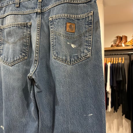 Carhartt　デニムパンツ　33×29　5ポケット　カーハート　ペンキ飛び　(S5684)