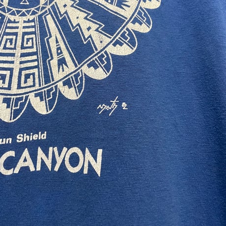 80s　Hanes　S/S Tシャツ　Hopi Sun Shield　ネイティブT　USA製　Size M　ホピ族　ヘインズ　(S5917)