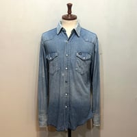 90s　Wrangler　L/S WESTERN SHIRT　デニム ウエスタンシャツ　USA製　Size M~L相当　ラングラー　雰囲気系　(S5907)