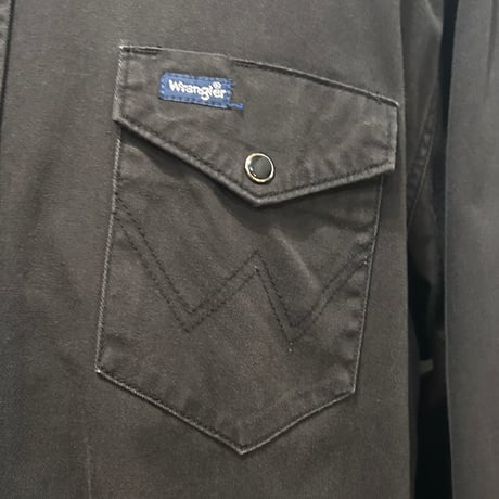 00s　Wrangler　L/S WESTERN SHIRT　ウエスタンシャツ　Size L　ブラック　ラングラー　(S5927)