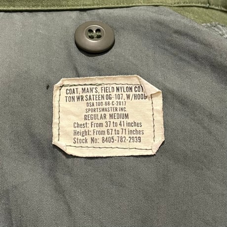 60s　US MILITARY　M-65 FIELD JACKET　2nd Type　フィールドジャケット　Size M-R　フィールドジャケット　グレーライナー　1968年　(S5774)