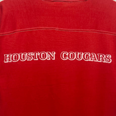 80s　sportswear　S/S カレッジTシャツ　USA製　Size M　HOUSTON COUGARS　バックプリント　(S5942)
