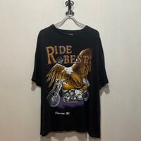 90s　RIDE THE BEST　S/S Tシャツ　バイクT　Size XL　雰囲気系　(S5953)