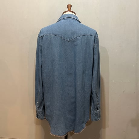 00s　Wrangler　L/S WESTERN SHIRT　デニムウエスタンシャツ　Size L　ラングラー　(S5908)