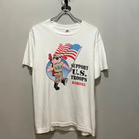 90s　FRUIT OF THE LOOM　S/S T シャツ　ミリタリーT　USA製　Size M　湾岸戦争　KSHE95　チョコチップ　(S5914)