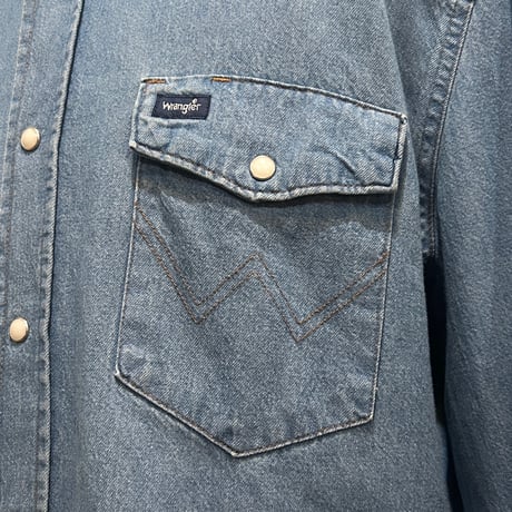 00s　Wrangler　L/S WESTERN SHIRT　デニムウエスタンシャツ　Size L　ラングラー　(S5908)