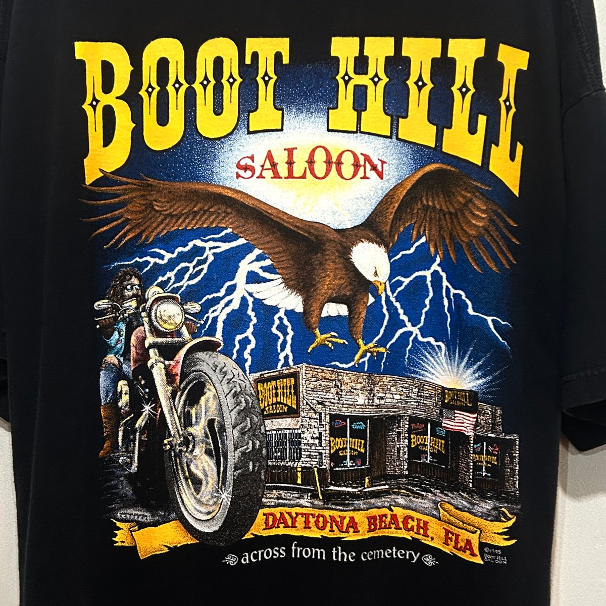 90s BOOTHILL SALOON S/S Tシャツ バイクT デイトナビーチ USA製
