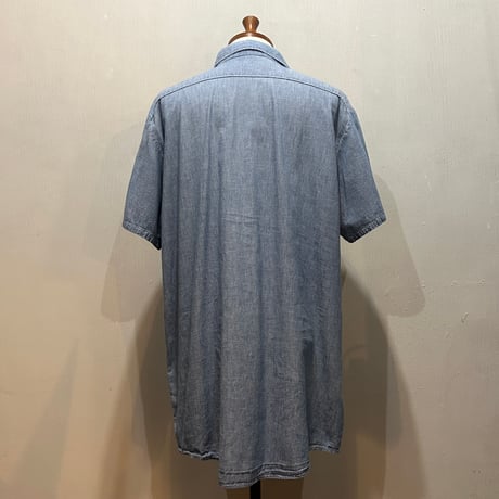 80s　OSHKOSH　S/S CHAMBRAY SHIRT　USA製　Size L　シャンブレーシャツ　ワークシャツ　オシュコシュ　(S5931)