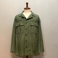60s　US MILITARY　ユーティリティシャツ　Size S相当　筒袖 1st Type 後期　OG 107 COTTON SATEEN　ミリタリーシャツ　1963年　(S5776)