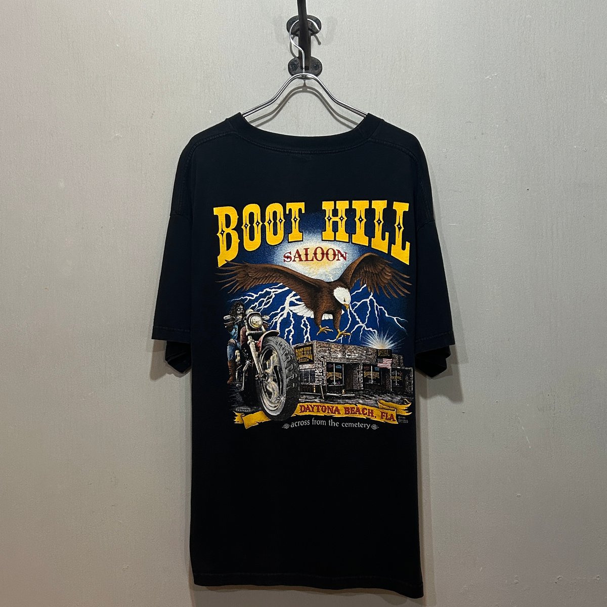 90s BOOTHILL SALOON S/S Tシャツ バイクT デイトナビーチ USA製