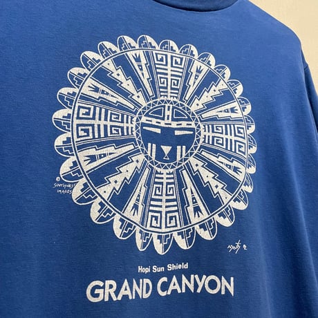 80s　Hanes　S/S Tシャツ　Hopi Sun Shield　ネイティブT　USA製　Size M　ホピ族　ヘインズ　(S5917)