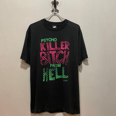 80s　SCREEN STARS　S/S Tシャツ　USA製　Size L　PSYCHO KILLER BITCH FROM HELL　(S5924)