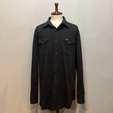 00s　Wrangler　L/S WESTERN SHIRT　ウエスタンシャツ　Size L　ブラック　ラングラー　(S5927)