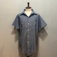 70s　Mr.Leggs　S/S CHAMBRAY SHIRT　USA製　Size L　DEAD STOCK　シャンブレーシャツ　ワークシャツ　(S5932)