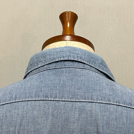 80s　OSHKOSH　S/S CHAMBRAY SHIRT　USA製　Size L　シャンブレーシャツ　ワークシャツ　オシュコシュ　(S5931)