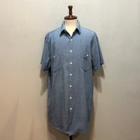 80s　OSHKOSH　S/S CHAMBRAY SHIRT　USA製　Size L　シャンブレーシャツ　ワークシャツ　オシュコシュ　(S5931)