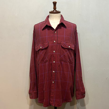90s　Prentiss　L/S ネルシャツ　USA製　Size XL　プレンティス　コットンシャツ　(S6023)