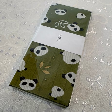 お結び帳　お茶パン🍵🐼 縦18×横8センチ　24山  白和紙