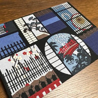 B5見開き御朱印帳  (ブルー系)24山　neneバンド付き