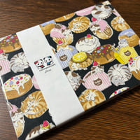 B5見開き御朱印帳  24山　赤×チョコ　neneバンド付き