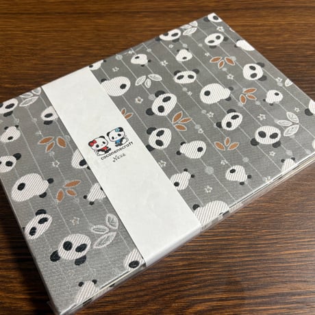 B5見開き御朱印帳　銀ぱん🐼　24山　neneバンド付