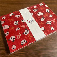 B5見開き御朱印帳　赤ぱん🐼　24山　neneバンド付