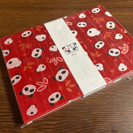 B5見開き御朱印帳　赤ぱん🐼　24山　neneバンド付