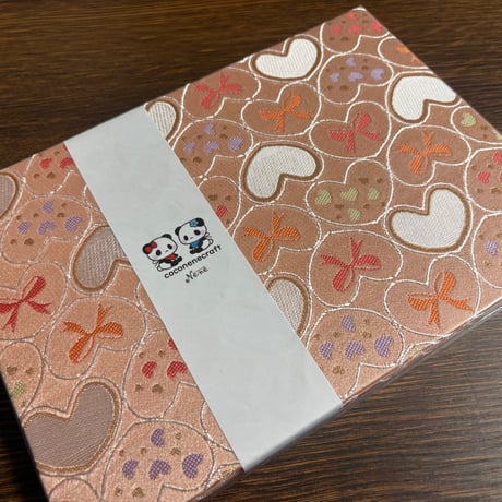 【即日発送】キラキラハートシリーズ B5見開き御朱印帳  24山   白和紙  バンド付き