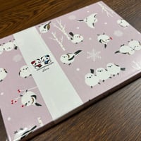 【即日発送】シマエナガさんのB5見開き御朱印帳 24山 白和紙   バンド付き
