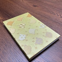 【新商品】通常御朱印帳（18㍉×12㍉）レモンイエロー🍋 ねこちゃん シルエット　24山 バンド付き