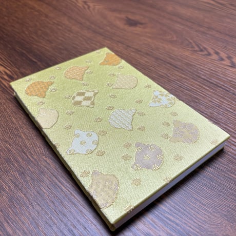 【新商品】通常御朱印帳（18㍉×12㍉）レモンイエロー🍋 ねこちゃん シルエット　24山 バンド付き