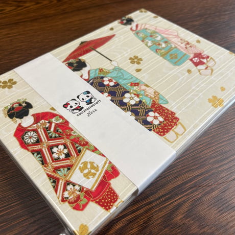 Ｂ５見開き御朱印帳【白】24山　きなり和紙　バンドつき