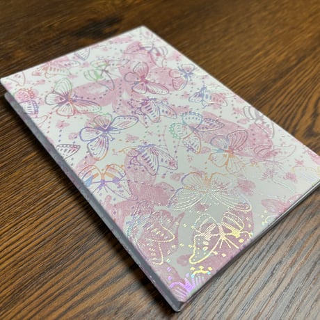 蝶々🦋柄本文 通常御朱印帳【18cm×12cm  】 24山 バンド付き