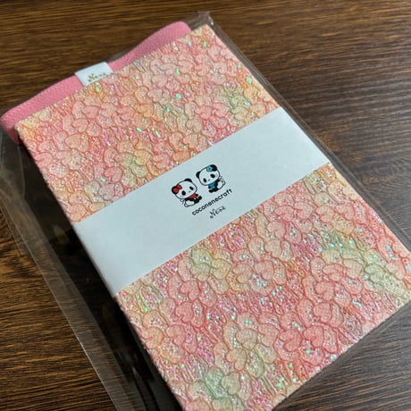【即日発送】【新商品】キラキラレース＆合皮の通常御朱印帳  24山 バンド付