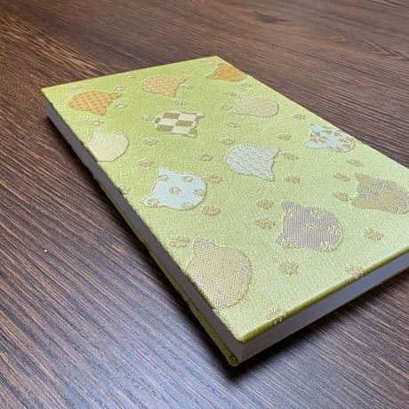 【新商品】通常御朱印帳（18㍉×12㍉）レモンイエロー🍋 ねこちゃん シルエット　24山 バンド付き