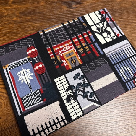 B5見開き御朱印帳  (グレー系)24山　nene バンド付き