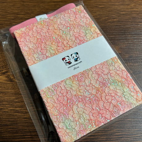 【即日発送】【新商品】キラキラレース＆合皮の通常御朱印帳  24山 バンド付