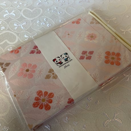桃色の梅柄よこっちょう　24山　バンドつき