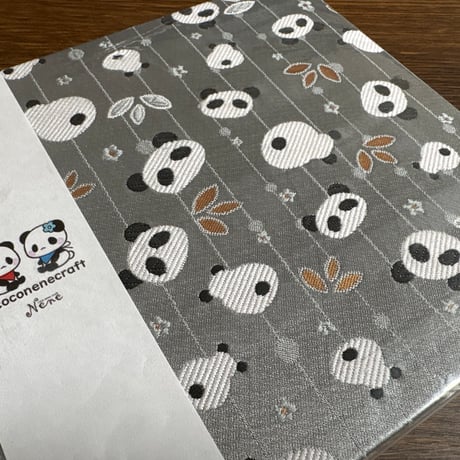 B5見開き御朱印帳　銀ぱん🐼　24山　neneバンド付