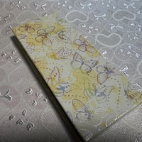 💎お結び帳 蝶々&合成皮革 (きいろ)縦18 ×  横8センチ 24山