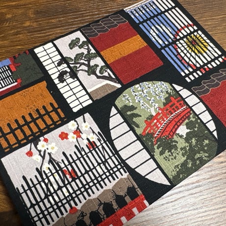 B5見開き御朱印帳  (あか系)24山　neneバンド付き