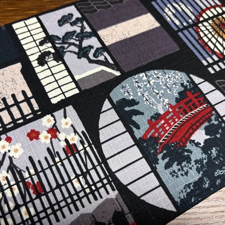 B5見開き御朱印帳  (グレー系)24山　nene バンド付き