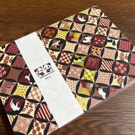 【即日発送】B5見開き御朱印帳  24山　赤×チョコ　neneバンド付き