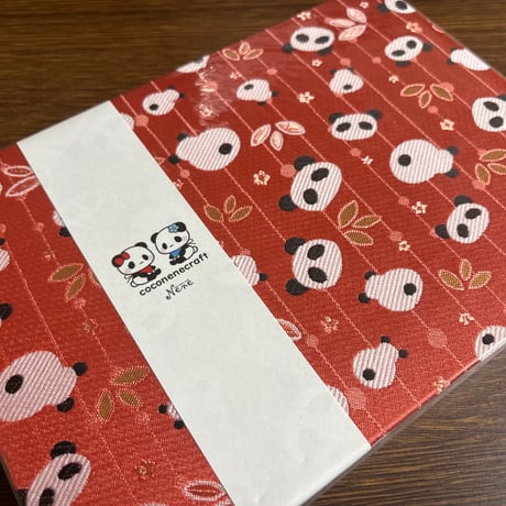 B5見開き御朱印帳　しゃけ🐟ぱん🐼　24山　neneバンド付